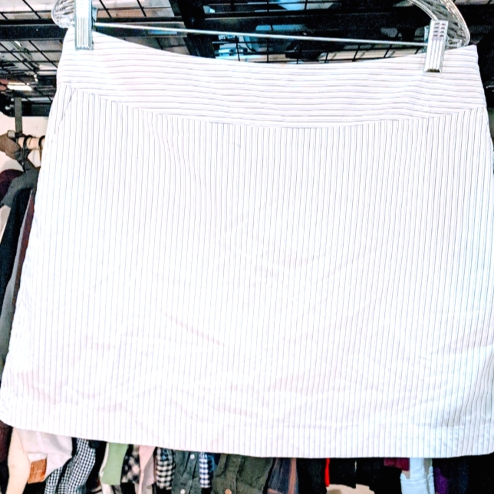 Adidas White Striped Tennis Skirt